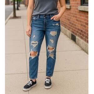 Joes Mid Rise The Billie Slim Crop Boyfriend Jeans Distressed Blue Women's 25